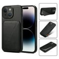 thumbnail image 1 of Mantto Case Compatible with iPhone 11, Hidden Wallet Credit Card Holder Slot Cover Design Back Pocket Classic Slim Premium Leather Hybrid Protective Bumper For iPhone 11, Black, 1 of 10