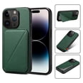 thumbnail image 1 of Mantto Case Compatible with iPhone 12 / 12 Pro, Hidden Wallet Credit Card Holder Slot Cover Design Back Pocket Classic Slim Premium Leather Hybrid Protective Bumper For iPhone 12 / 12 Pro, Green, 1 of 10