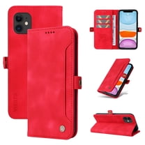 Mantto Case Compatible with iPhone 12, Luxury PU Leather Wallet Case with RFID Blocking Card Holder Kickstand Magnetic Closure Flip Slide Slot Case For iPhone 12 - 6.1", Red