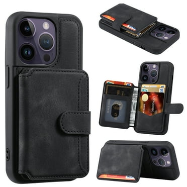 Mantto Case Compatible with iPhone 12 / 12 Pro, Luxury Premium Leather Wallet Case with Card Holder Kickstand Magnetic Closure Back Flip Shockproof Case For iPhone 12 / 12 Pro - 6.1", Black