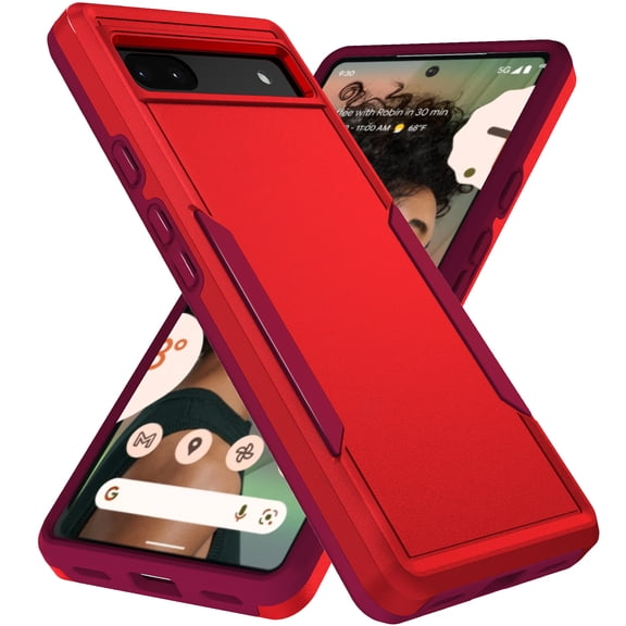 Mantto Case For Google Pixel 6A, Hybrid Premium PC Protection Drop-Tested Anti-Scratch Tough Rugged Heavy Duty Dual Layer Military Grade Shockproof Back Case For Google Pixel 6A,
Red+Rose