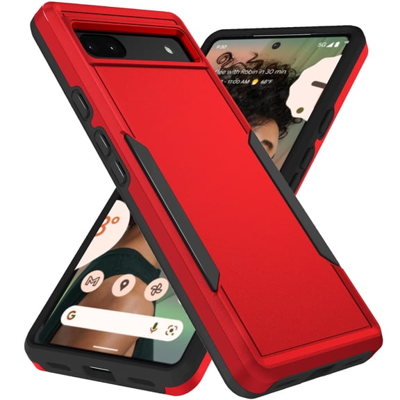 Mantto Case For Google Pixel 6A, Hybrid Premium PC Protection Drop-Tested Anti-Scratch Tough Rugged Heavy Duty Dual Layer Military Grade Shockproof Back Case For Google Pixel 6A,
Red+Black