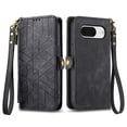 thumbnail image 1 of Mantto Case for Google Pixel 8, Zipper Wallet Card Holder Flip Stand Premium Leather Case with Removable Wristlet Strap, RFID Blocking Magnetic Closure Case for Google Pixel 8, Black, 1 of 3