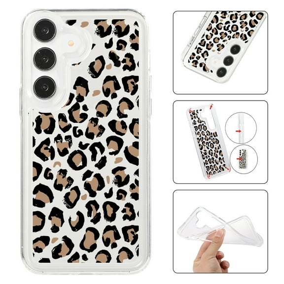 Mantto Case For Samsung A54 5G Phone Case,Luxury Leopard Pattern Design Cases Soft Silicone Slim TPU Shockproof Protective Bumper Cover for Women Men For Samsung Galaxy A54 5G, Black+Pink