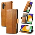 thumbnail image 1 of Mantto Case for Samsung Galaxy A15 with RFID Blocking Credit Card Holder, Premium PU Leather Retro Magnetic Clasp Flip Folio Case Wallet Pocket Kickstand Shockproof TPU Interior Case, Lightbrown, 1 of 15