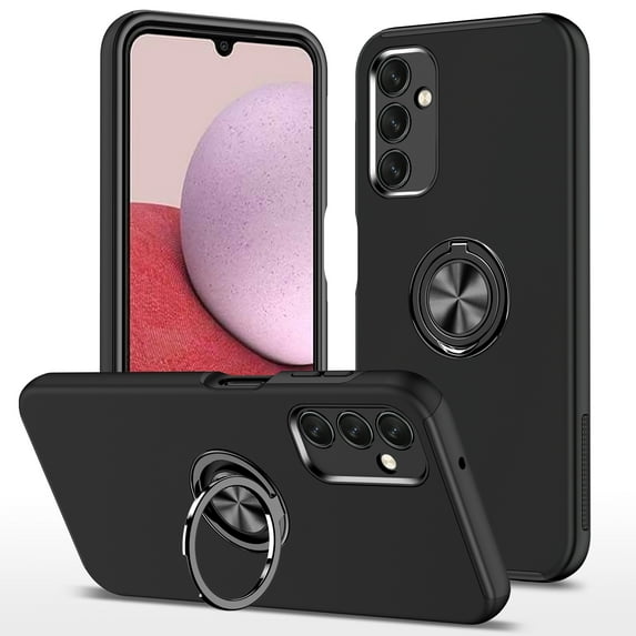 Mantto Case for Samsung Galaxy A36 5G with Ring Stand, 360°Rotatable Ring Holder Magnetic Kickstand, Matte Back Shockproof Kickstand Protective Phone Case for Samsung Galaxy A36 5G,Black