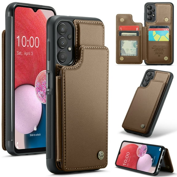 Mantto Case for Samsung Galaxy A52 4G/5G with Card Holder, Retro PU Leather RFID Blocking Credit Card Slots Double Magnetic Clasp Flip Kickstand Shockproof Phone Cover for Galaxy A52 4G/5G,Brown