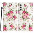 thumbnail image 1 of Mantto Case for Samsung Galaxy A54 5G Flowers Butterfly Pattern Wallet Cover, Premium PU Leather Card Slots Holder Magnetic Clasp Flip Case with Kickstand Soft TPU Shockproof Case,Pattern-C, 1 of 8
