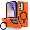 thumbnail image 1 of Mantto Case for Samsung Galaxy A54 5G with Ring Kickstand Dual Layer Military Grade Drop Impact Shockproof Armor Adjustable Bracket Rugged Protective Phone Case for Women Men,Orange, 1 of 9