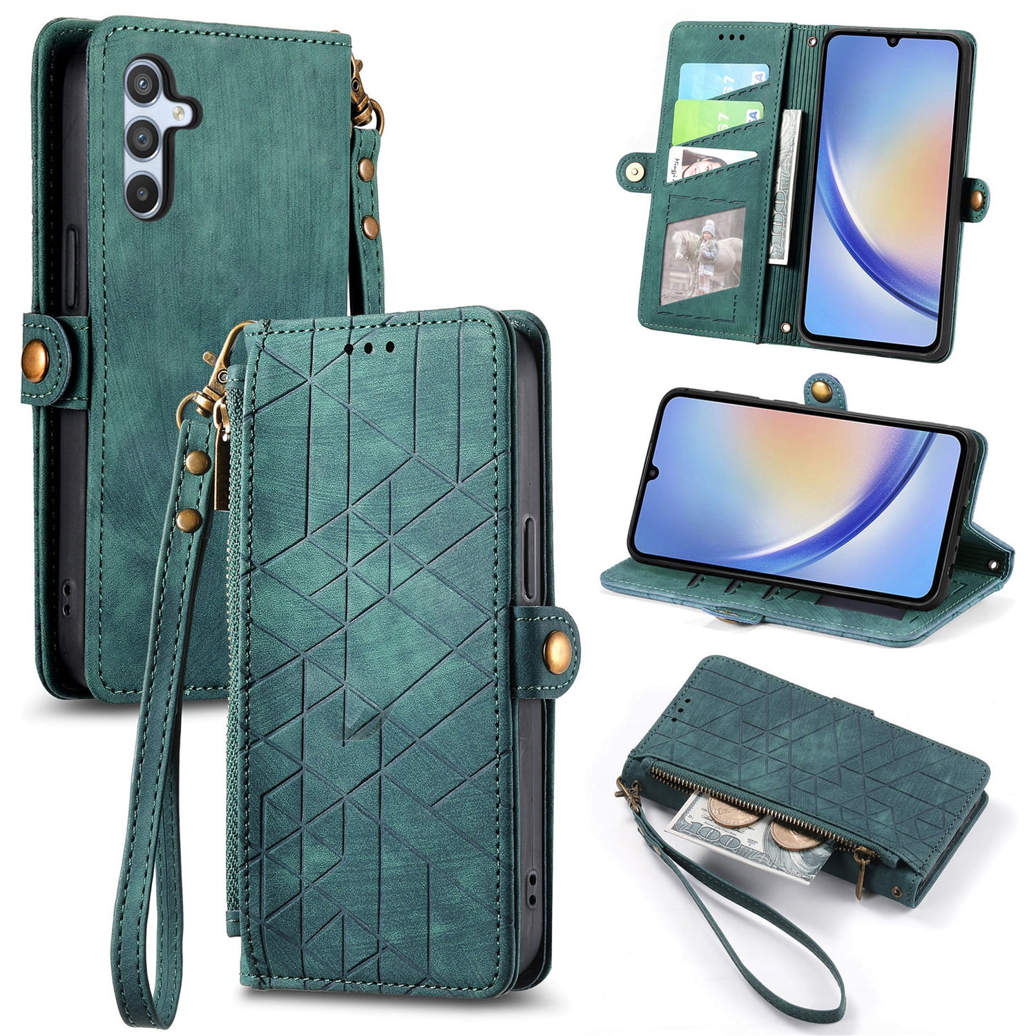 iPhone 6/6 Plus and Samsung Smartphone Removable Wallet Case with Wristlet -Color: Burned Brown, Style: Samsung Note 5 main image 0