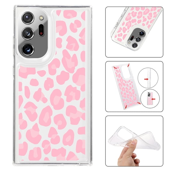 Mantto Case For Samsung Galaxy Note 20 Ultra Phone Case,Luxury Leopard Pattern Design Cases Soft Silicone Slim TPU Shockproof Protective Bumper Cover for Women Men, Pink