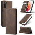 thumbnail image 1 of Mantto Case For Samsung Galaxy S21, RFID Blocking Cash Wallet Pocket With Card Slot High Qulity PU Leather Retro Cover Kickstand Folio Magnetic Phone Cover For Samsung Galaxy S21, Coffee, 1 of 13