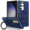 thumbnail image 1 of Mantto Case for Samsung Galaxy S21+ with Ring Kickstand Dual Layer Military Grade Drop Impact Shockproof Armor Adjustable Bracket Rugged Protective Phone Case for Women Men, Royalblue, 1 of 9