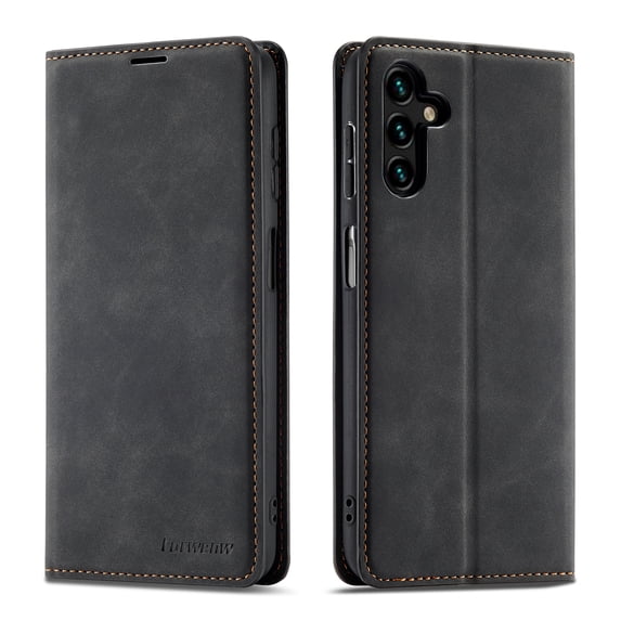 Mantto Case for Samsung Galaxy S23 FE, Premium Leather RFID Blocking Credit Card Slots Wallet Retro Folio Case Magnetic Clasp Flip Kickstand Shockproof Full Protection Phone Cover, Black