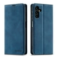 thumbnail image 1 of Mantto Case for Samsung Galaxy S24 Plus, Premium Leather RFID Blocking Credit Card Slots Wallet Retro Folio Case Magnetic Clasp Flip Kickstand Shockproof Full Protection Phone Cover, Blue, 1 of 1