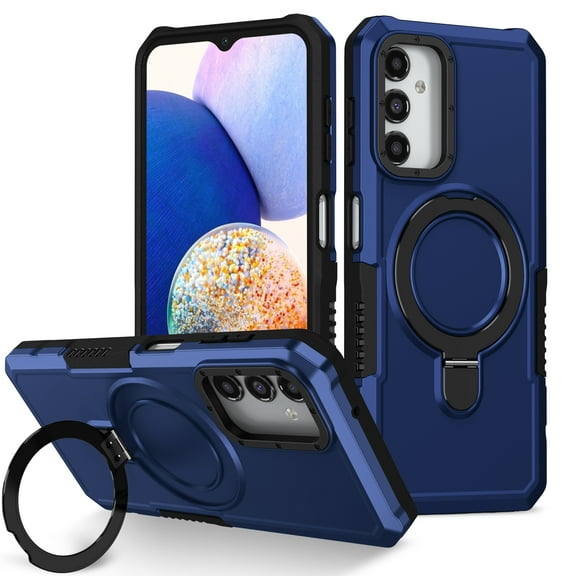 Mantto Case for Samsung Galaxy S24 with Ring Kickstand Dual Layer Military Grade Drop Impact Shockproof Armor Adjustable Bracket Rugged Protective Phone Case for Women Men,Royalblue
