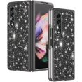 thumbnail image 1 of Mantto Case for Samsung Galaxy Z Fold 3 5G, Slim Glitter Phone Case for Women Girls Slim Thin Cover Rugged Shockproof Protective for Samsung Galaxy Z Fold 3 5G 7.6 inch Case Crystal, Black, 1 of 5