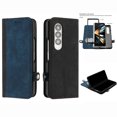 thumbnail image 1 of Mantto Case for Samsung Galaxy Z Fold3 Wallet Case with Card Slots Holder Magnetic Clasp Cover, Luxury Glossy Rugged PC Frame Shockproof Drop Resistant Protective Case,Blue, 1 of 5