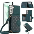 thumbnail image 1 of Mantto Case for Samsung S22,Wallet Phone Case Cute Leather Case with Card Holder Crossbody Cover for Women Girls Strap Wristlet RFID Blocking Shockproof for Samsung Galaxy S22,Green, 1 of 8
