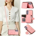 thumbnail image 1 of Mantto Case for Samsung S24,Wallet Phone Case Cute Leather Case with Card Holder Crossbody Cover for Women Girls Strap Wristlet RFID Blocking Shockproof for Samsung Galaxy S24,Rosegold, 1 of 8