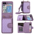 thumbnail image 1 of Mantto Case for Samsung Z Flip 5,Wallet Phone Case Cute Leather Case with Card Holder Crossbody Cover for Women Girls Strap Wristlet RFID Blocking Shockproof for Samsung Galaxy Z Flip 5,Purple, 1 of 8