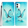 thumbnail image 1 of Mantto Case for iPhone 11 Flowers Butterfly Pattern Wallet Cover, Premium PU Leather Card Slots Holder Magnetic Clasp Flip Case with Kickstand Soft TPU Shockproof Case,Blue Butterfly, 1 of 8