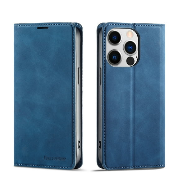Mantto Case for iPhone 11 Pro, Premium Leather RFID Blocking Credit Card Slots Wallet Retro Folio Case Magnetic Clasp Flip Kickstand Shockproof Full Protection Phone Cover, Blue