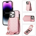 thumbnail image 1 of Mantto Case for iPhone 12 Pro/12, Card Holder Crossbody Neck Strap Lanyard Handbag with Mirror Back for Women PU Leather Flip Case with Credit Card Slot Kickstand For iPhone 12/12 Pro, Rosegold, 1 of 11