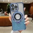 thumbnail image 1 of Mantto Case for iPhone 13, with Camera Lens Protector, Gradient Glitter Sparkly Shockproof Cover Compatible with MagSafe Hidden Kickstand Elegant Phone Case for iPhone 13 - Blue, 1 of 8