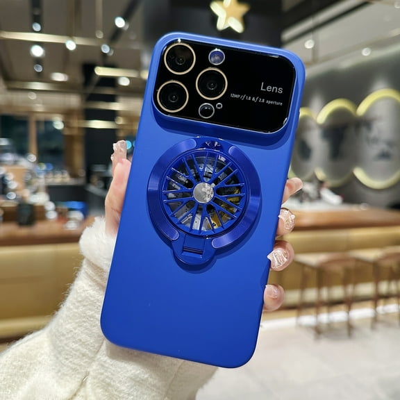 Mantto Case for iPhone 13, Full Camera Lens Protector 360° Rotating Gyro Design with Ring Kickstand, Compatible with MagSafe, Shockproof Hard PC Slim Phone Case for Women Men, Darkblue