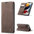 thumbnail image 1 of Mantto Case For iPhone 13 Pro Max, Luxury Cash Wallet Pocket With Card Slot High Qulity PU Leather Retro Cover Kickstand Folio Magnetic Phone Cover For Apple iPhone 13 Pro Max 6.7", Coffee, 1 of 12