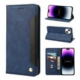 thumbnail image 1 of Mantto Case for iPhone 13, Vintage PU Leather Wallet Case RFID Blocking Card Slots Flip Kickstand Magnetic Closure Shockproof Folio Book Case Cover for iPhone 13,Blue, 1 of 10