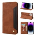 thumbnail image 1 of Mantto Case for iPhone 13, Vintage PU Leather Wallet Case RFID Blocking Card Slots Flip Kickstand Magnetic Closure Shockproof Folio Book Case Cover for iPhone 13,Brown, 1 of 10