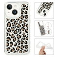 thumbnail image 1 of Mantto Case For iPhone 14 Phone Case,Luxury Leopard Pattern Design Cases Soft Silicone Slim TPU Shockproof Protective Bumper Cover for Women Men For iPhone 14, Black+Pink, 1 of 8