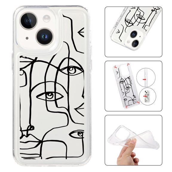 Mantto Case For iPhone 14 Phone Case,Luxury Leopard Pattern Design Cases Soft Silicone Slim TPU Shockproof Protective Bumper Cover for Women Men For iPhone 14, Eye