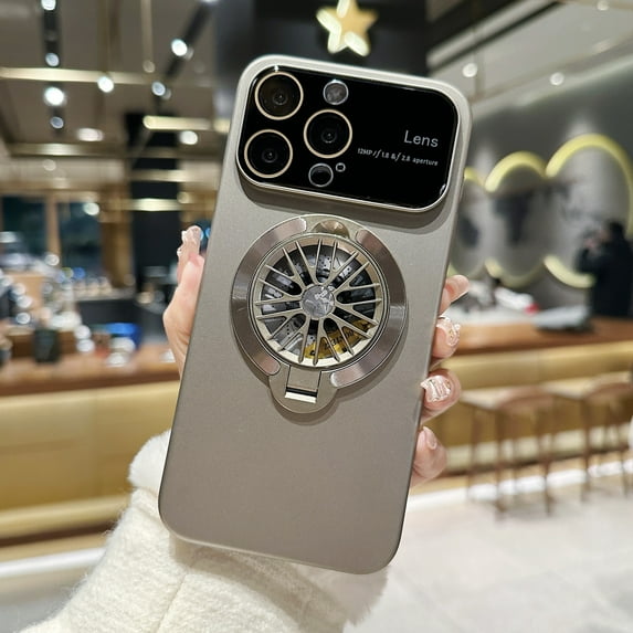 Mantto Case for iPhone 14 Pro, Full Camera Lens Protector 360° Rotating Gyro Design with Ring Kickstand, Compatible with MagSafe, Shockproof Hard PC Slim Phone Case for Women Men, Gray