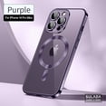 thumbnail image 1 of Mantto Case For iPhone 14 Pro Max 6.7 Inch with Magsafe, Plating Bumper [Strong Magnets] [Non Yellowing] [Military Drop Protection] Magnetic Clear Slim Thin Phone Cover For iPhone 14 Pro Max, Purple, 1 of 9