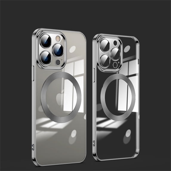 Mantto Case for iPhone 14 Pro Max, Slim Clear Back Plating Bumper Cover with MagSafe Yellow Resistant Support wireless charging Soft TPU Rubber Cover for iPhone 14 Pro Max 6.7", Black