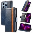 thumbnail image 1 of Mantto Case for iPhone 15 Pro Max with RFID Blocking Credit Card Holder, Premium PU Leather Retro Magnetic Clasp Flip Folio Case Wallet Pocket Kickstand Shockproof TPU Interior Case, Darkblue, 1 of 7