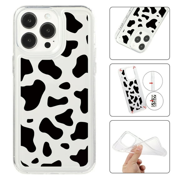 Mantto Case For iPhone 15 Pro Phone Case,Luxury Leopard Pattern Design Cases Soft Silicone Slim TPU Shockproof Protective Bumper Cover for Women Men For iPhone 15 Pro, Cow