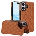 thumbnail image 1 of Mantto Case for iPhone 16 Back Wallet Case, Card Slots Holder RFID Blocking Luxury PU Leather Shockproof Cover, Double Magnetic Buttons Kickstand Case for iPhone 16, Brown, 1 of 8