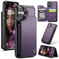thumbnail image 1 of Mantto Case for iPhone 16 with Card Holder, Retro PU Leather RFID Blocking Credit Card Slots Double Magnetic Clasp Flip Kickstand Shockproof Phone Cover for iPhone 16,Purple, 1 of 9