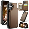 thumbnail image 1 of Mantto Case for iPhone 16 with Card Holder, Retro PU Leather RFID Blocking Credit Card Slots Double Magnetic Clasp Flip Kickstand Shockproof Phone Cover for iPhone 16,Brown, 1 of 9
