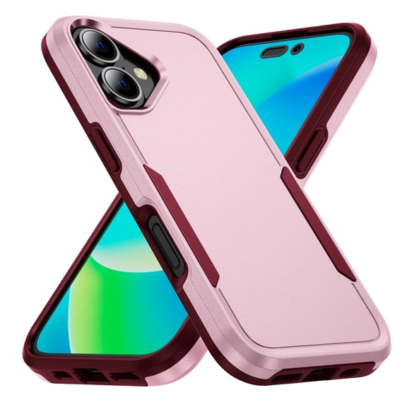 Mantto Case For iPhone 16 Plus, Hybrid Premium PC Protection Drop-Tested Anti-Scratch Tough Rugged Heavy Duty Dual Layer Military Grade Shockproof Back Case For iPhone 16 Plus,
Pink+Rose