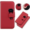 thumbnail image 1 of Mantto Case for iPhone 16, Premium PU Leather Magnetic Closure Flip Wallet Phone Case with Card Holder Cash Slot Stand Function Cute Animal Shockproof Cover For iPhone 16 - Red, 1 of 10