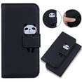thumbnail image 1 of Mantto Case for iPhone 16, Premium PU Leather Magnetic Closure Flip Wallet Phone Case with Card Holder Cash Slot Stand Function Cute Animal Shockproof Cover For iPhone 16 - Black, 1 of 10