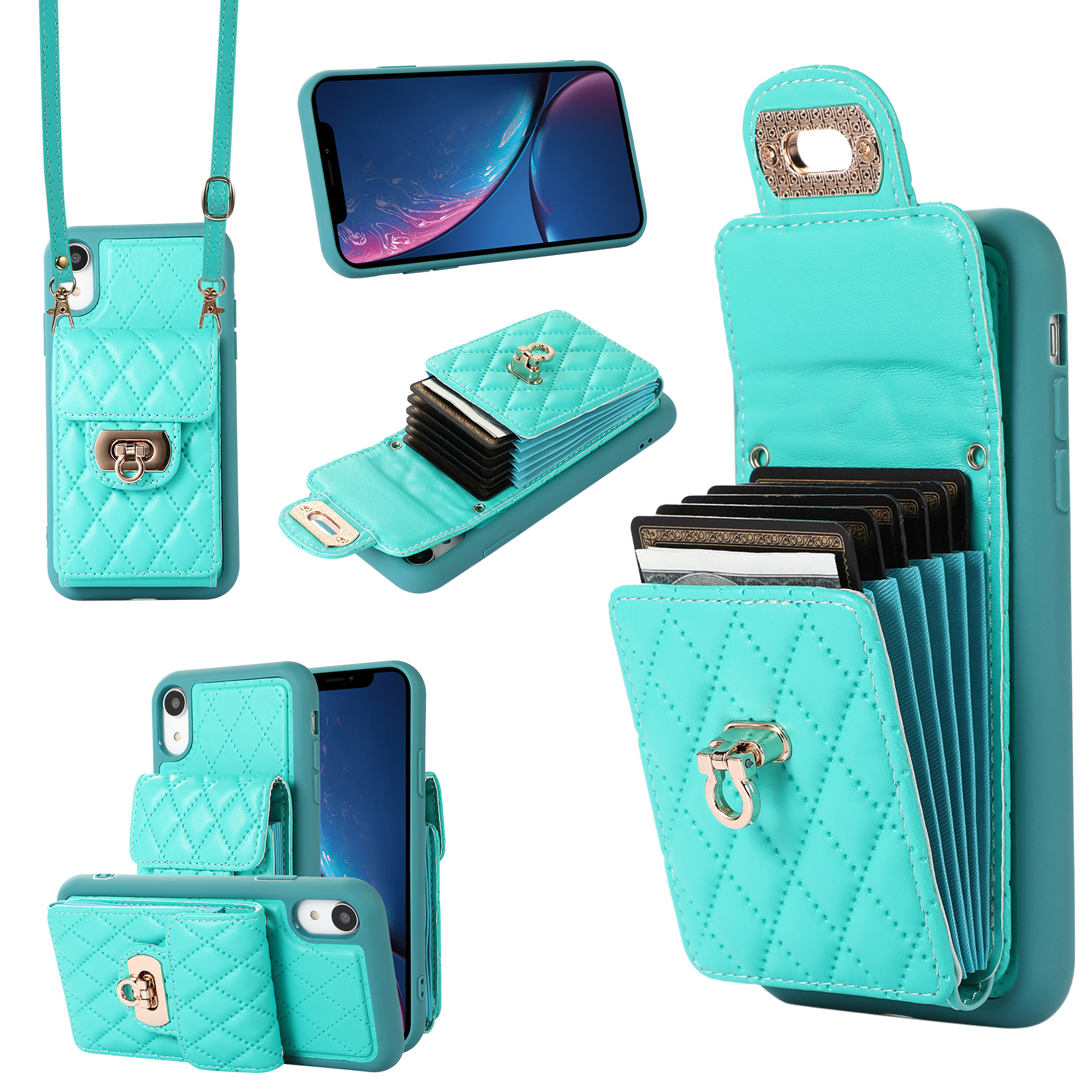 Mantto Case for iPhone XR, Crossbody Neck Strap Handbag Back Elegent