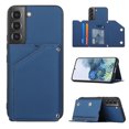 thumbnail image 1 of Mantto Cases for Samsung Galaxy S22 - 6.1 inch Wallet Case with Card Holder, PU Leather ID Credit Card Slots Double Magnetic Clasp Kickstand Shockproof Back Flip Slim Phone Cover, Blue, 1 of 8