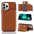 thumbnail image 1 of Mantto Cases for iPhone 11 Pro - 5.8 inch Wallet Case with Card Holder, PU Leather ID Credit Card Slots Double Magnetic Clasp Kickstand Shockproof Back Flip Slim Phone Cover, Brown, 1 of 8