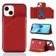 thumbnail image 1 of Mantto Cases for iPhone 13 mini - 5.4 inch Wallet Case with Card Holder, PU Leather ID Credit Card Slots Double Magnetic Clasp Kickstand Shockproof Back Flip Slim Phone Cover, Red, 1 of 8